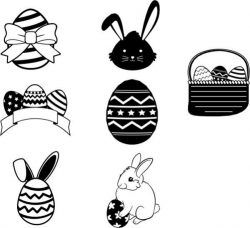 Egg And Rabbit Design Template For Easter Day Free DXF File