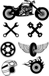 Icons For Those Who Love To Travel On A Motorbike Free DXF File