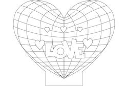 Love And Heart Lamp Free DXF File
