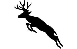 Silhouette Deer Jumping Free DXF File