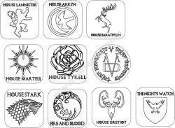 Game Of Thrones Coasters Red Cutting Line Free DXF File