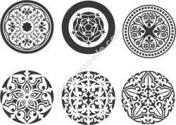 Vector Circle Ornament Free DXF File
