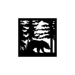 24 X 24 Bear Trees Plasma Art Cut Ready Free DXF File