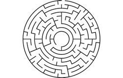 Circular Maze Puzzle Free DXF File
