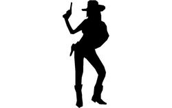Cowgirl With Gun Free DXF File