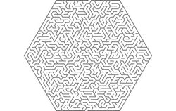 Maze Hexa Shape Free DXF File