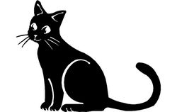 Cat Sitting silhouette Free DXF File