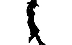 Girl Standing Silhouette Free DXF File