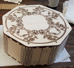 Octagon Box For LaserCutting Free DXF File