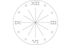 Clock Roman Numeral Free DXF File