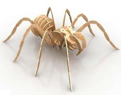 3D Spider Assembly Model For Laser Cut CNC Free DXF File