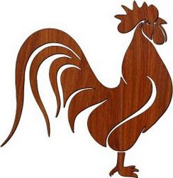Rooster Picture For Laser Cut Plasma Free DXF File