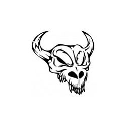 Horror Skull Head 009 Free DXF File