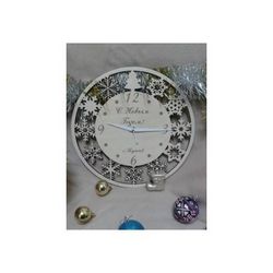 New Year Clock Silver Free DXF File