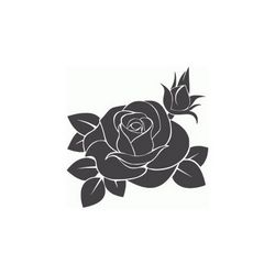 Rose Flower Silhouette Free DXF File