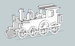 3d Locomotive Model Free DXF File