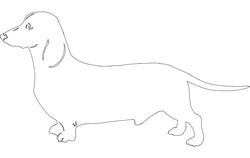Dog Dachound Line Art Free DXF File