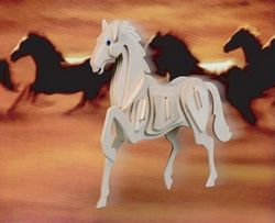 Horse puzzle wooden Free DXF File