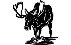 Moose With Big Horn Free DXF File