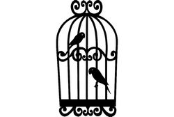 Parrots In Cage Free DXF File