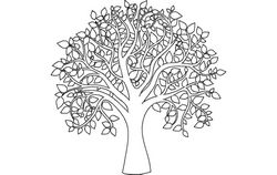 Tree Of Life Outline Free DXF File