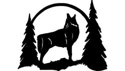 Howling Wolf Silhouette Free DXF File