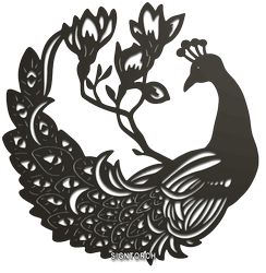 Peacock Silhouette Free DXF File