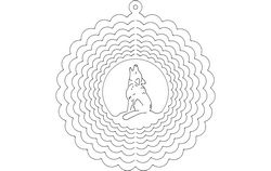 Wind Spinner Wolf Free DXF File