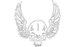 Wing Skull Free DXF File