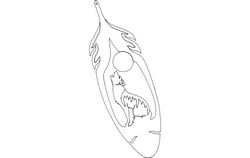 Wolf Moon Feather Free DXF File