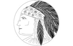 Native American Indian Headdress Free DXF File