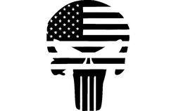 Punisher Flag Superhero Silhouette Free DXF File