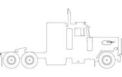 Silhouette Of Peterbilt Truck Free DXF File