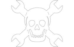 Skull Wrench Free DXF File