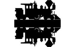 Train Silhouette Art Free DXF File