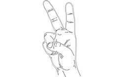 Victory Fingers Sign Free DXF File