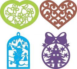 Heart Shaped Hanging On The Tree For Laser Cut Cnc Free DXF File