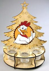 Tray Shaped Pine Tree For Laser Cut Cnc Free DXF File