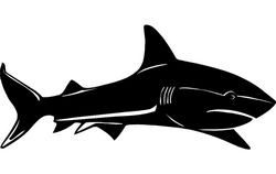 Shark Silhouette Black Free DXF File