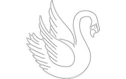 Swan Silhouette Free DXF File