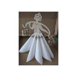 Girl Napkin Holder Decorative Woman Design Free DXF File
