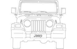 Jeep Front Free DXF File