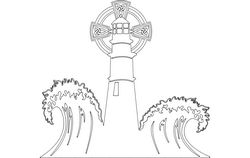 Lighthouse With Waves Free DXF File