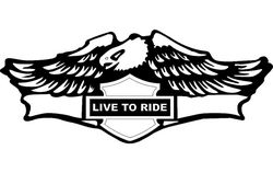 Live To Ride Logo Free DXF File