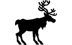 Long Horn Deer Silhouette Free DXF File