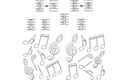 Notes Music Free DXF File