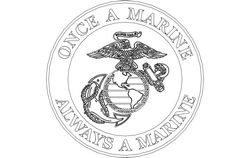 Once A Marine Always A Marine Logo Free DXF File