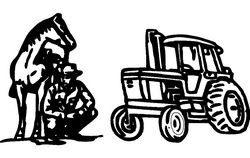 Tractor Horse And Man Free DXF File