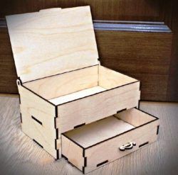 Box With Drawers For Laser Cut Cnc Free DXF File