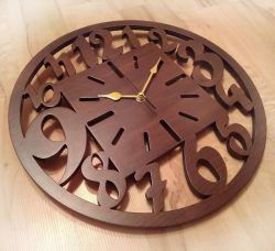 Natural Wooden Wall Clock For Laser Cut Plasma Free DXF File